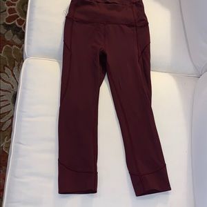 Red Cropped LululemonWait weight leggings
